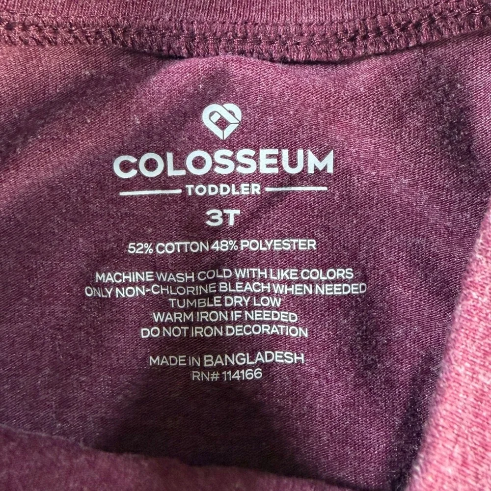 Colosseum ASU Sun Devils T-Shirt Gold Pitchfork Maroon 3T Cotton Blend Toddler